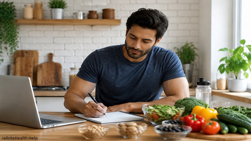 JalbiteHealth Help guide featuring healthy meal planning and wellness lifestyle with nutritious foods